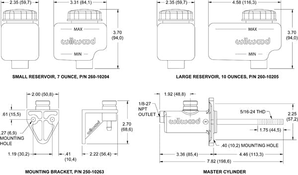 Stand-alone 5/8" master cylinder